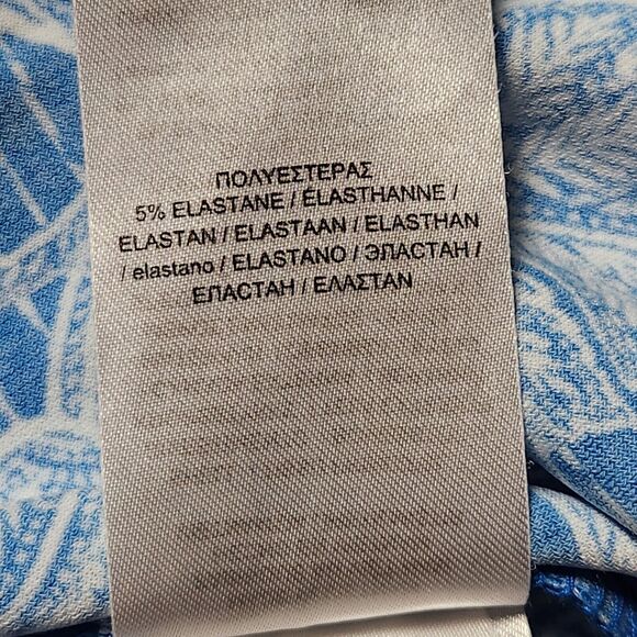 Lauren Ralph Lauren Womens 8 Short Sleeve V Neck Floral Midi Dress Blue White - Picture 5 of 9